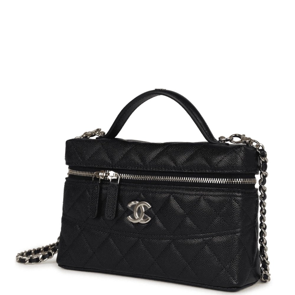 Chanel CC Top Handle Long Chain Cosmetic Bag,CHANEL,BAGS