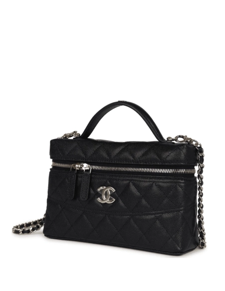 Chanel CC Top Handle Long Chain Cosmetic Bag,CHANEL,BAGS