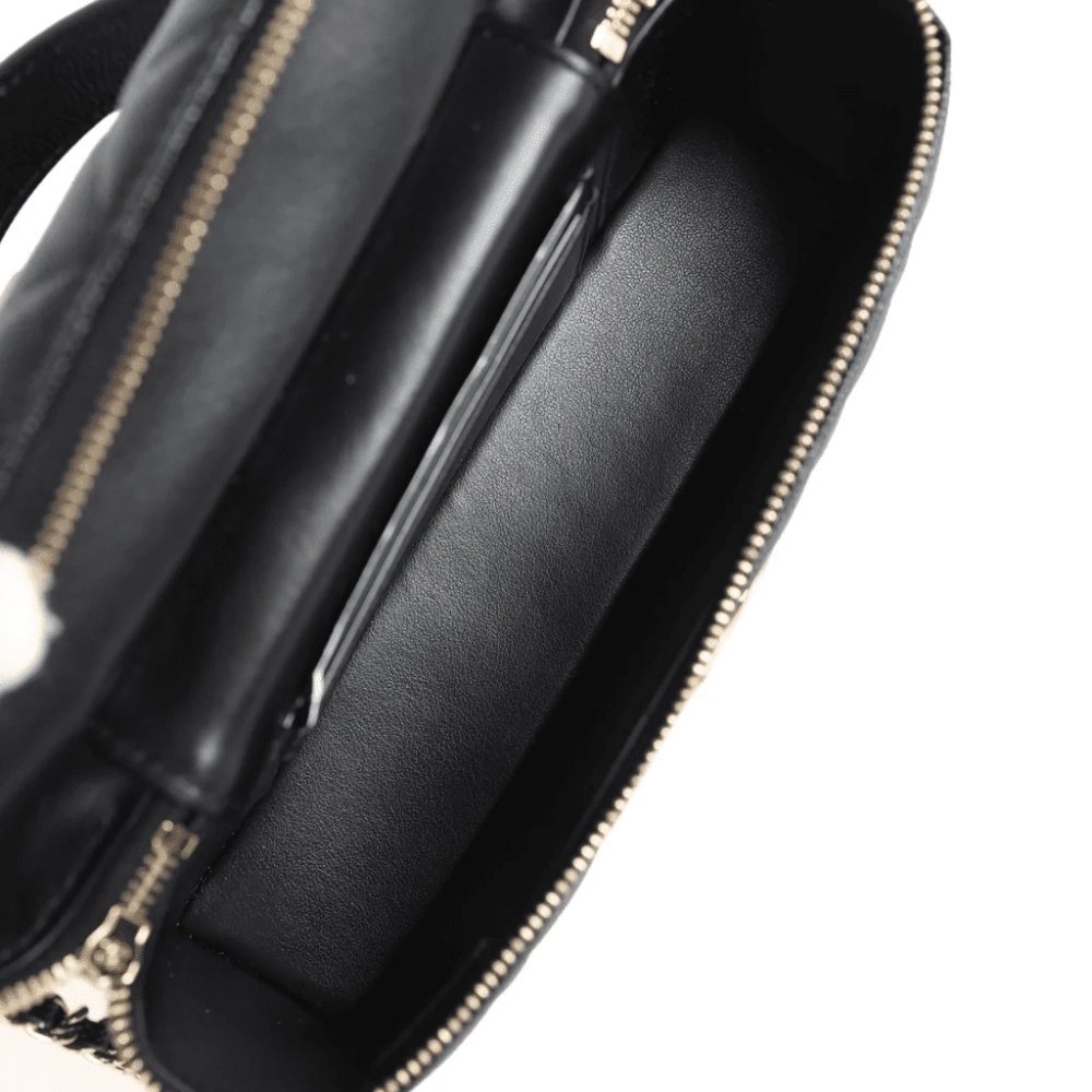 Chanel CC Top Handle Long Chain Cosmetic Bag,CHANEL,BAGS