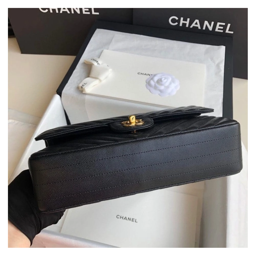 Chanel Classic Chevron Tweed Medium Flap Glod,CHANEL,BAGS