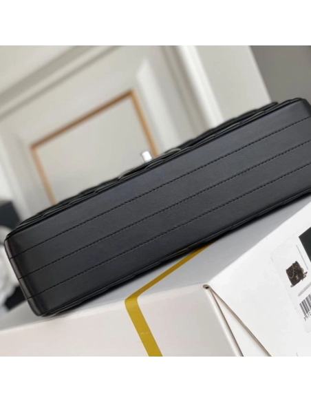 Chanel Classic Chevron Tweed Medium Flap Silver,CHANEL,BAGS