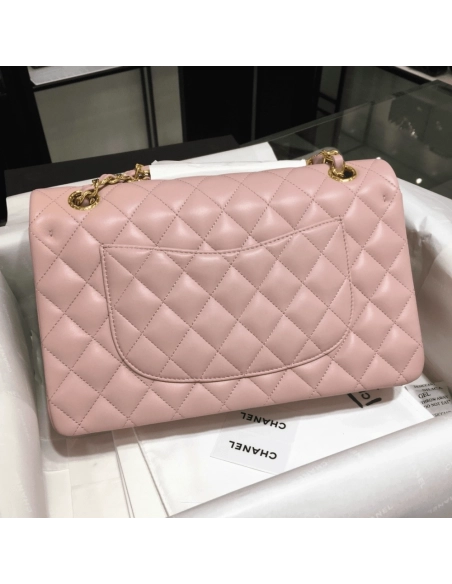 CHANEL Classic Double Flap Small Pink Lambskin,CHANEL,BAGS