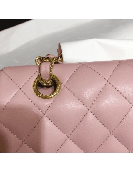 CHANEL Classic Double Flap Small Pink Lambskin,CHANEL,BAGS