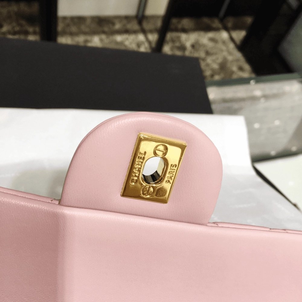 CHANEL Classic Double Flap Small Pink Lambskin,CHANEL,BAGS