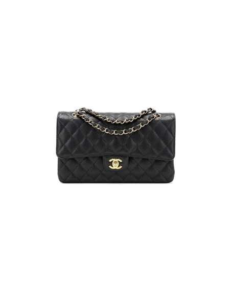CHANEL Classic Flap Handbag GRAINED CALFSKIN GOLD METAL,CHANEL,BAGS