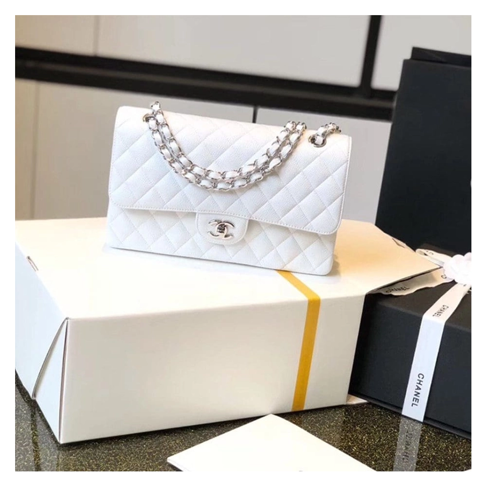 CHANEL Classic Flap Handbag SILVER METAL,CHANEL,BAGS