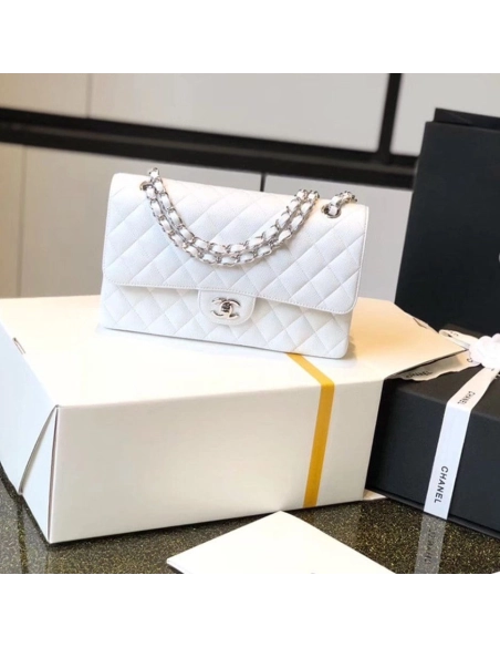 CHANEL Classic Flap Handbag SILVER METAL,CHANEL,BAGS