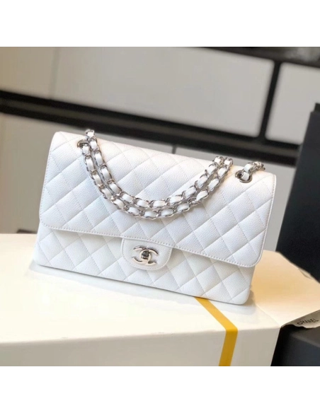 CHANEL Classic Flap Handbag SILVER METAL,CHANEL,BAGS