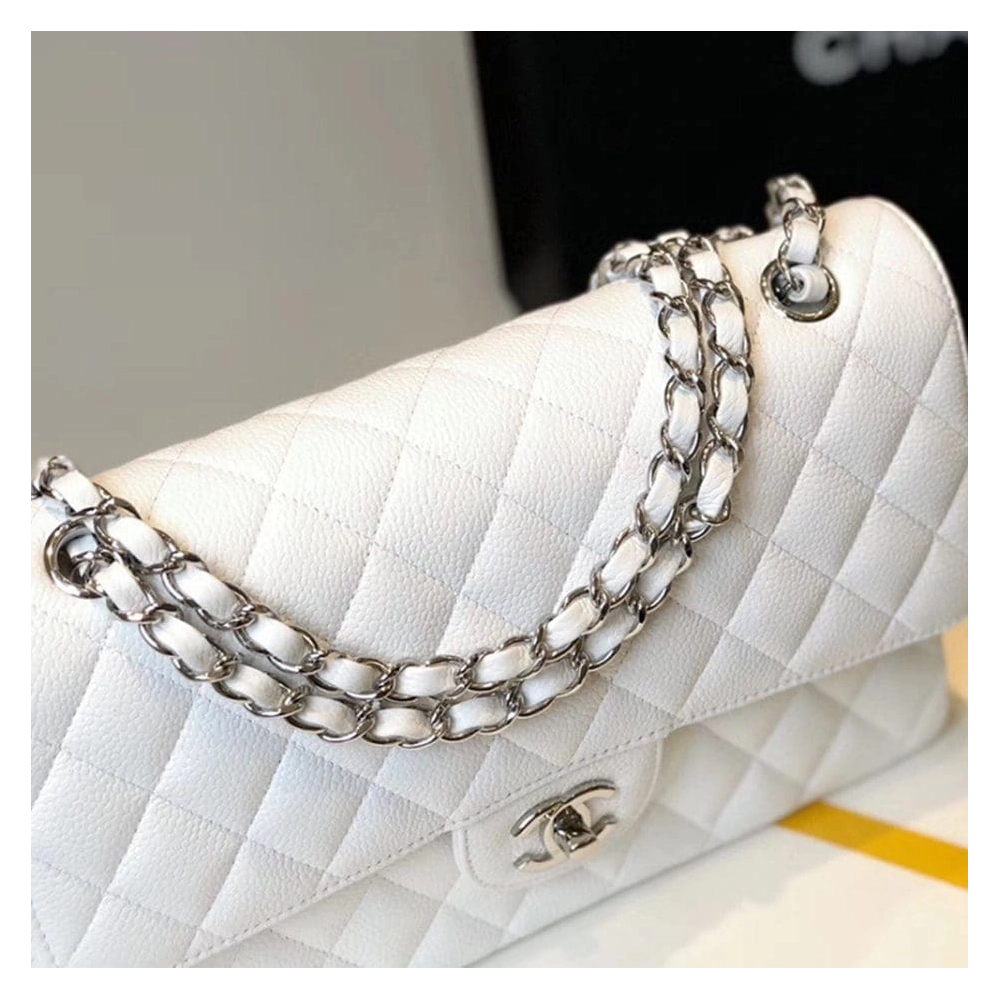 CHANEL Classic Flap Handbag SILVER METAL,CHANEL,BAGS