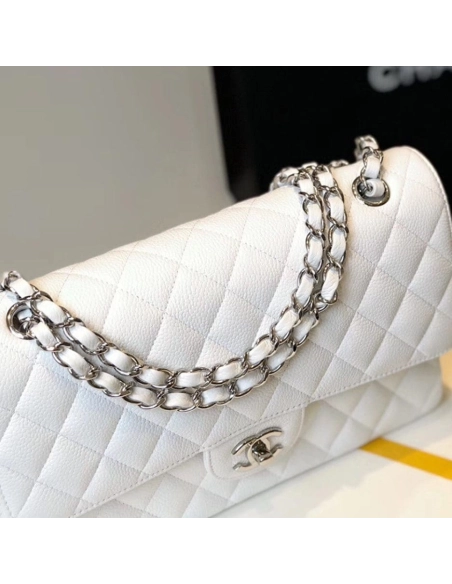 CHANEL Classic Flap Handbag SILVER METAL,CHANEL,BAGS