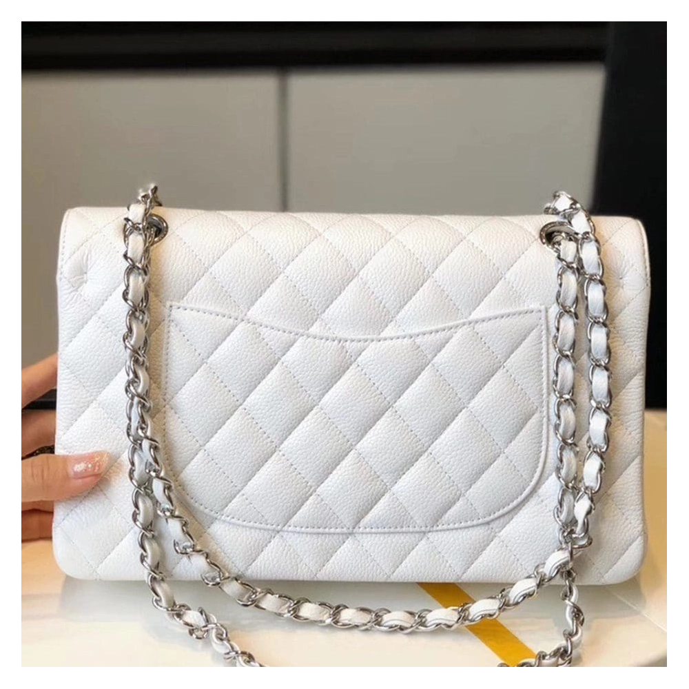 CHANEL Classic Flap Handbag SILVER METAL,CHANEL,BAGS