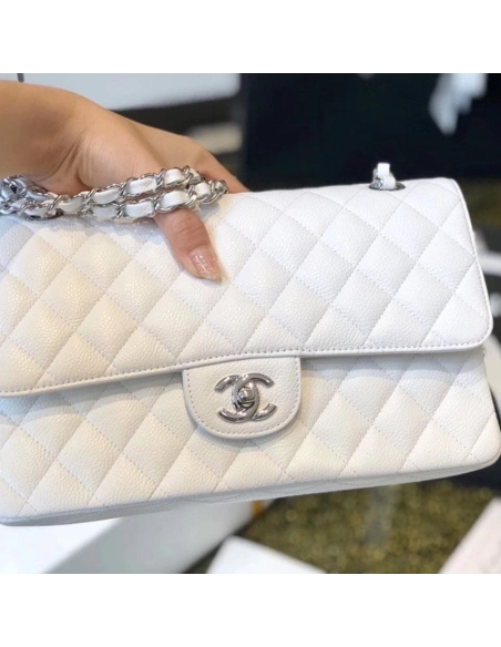 CHANEL Classic Flap Handbag SILVER METAL,CHANEL,BAGS