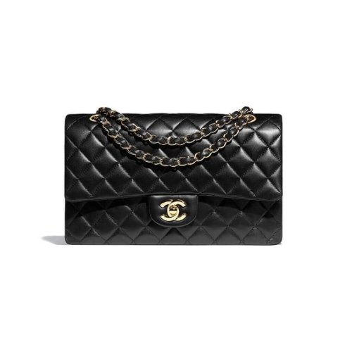 CHANEL CLASSIC HANDBAG Lambskin Gold Metal,CHANEL,BAGS