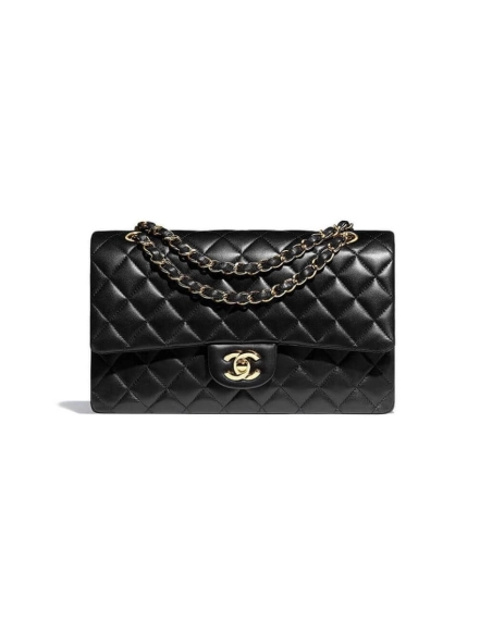 CHANEL CLASSIC HANDBAG Lambskin Gold Metal,CHANEL,BAGS