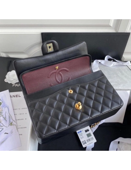 CHANEL CLASSIC HANDBAG Lambskin Gold Metal,CHANEL,BAGS