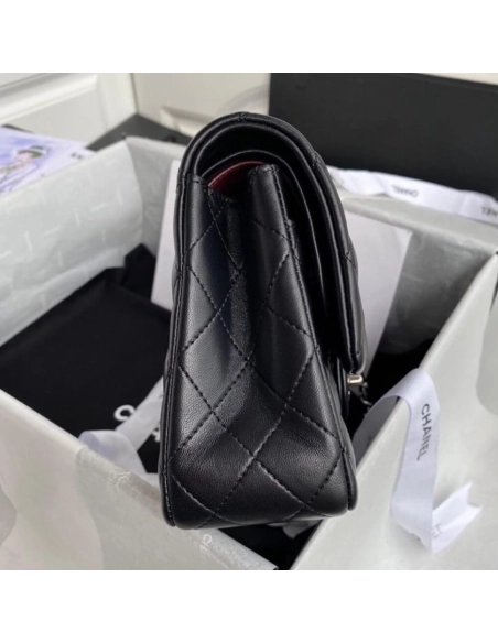 CHANEL CLASSIC HANDBAG Lambskin Silver Metal,CHANEL,BAGS