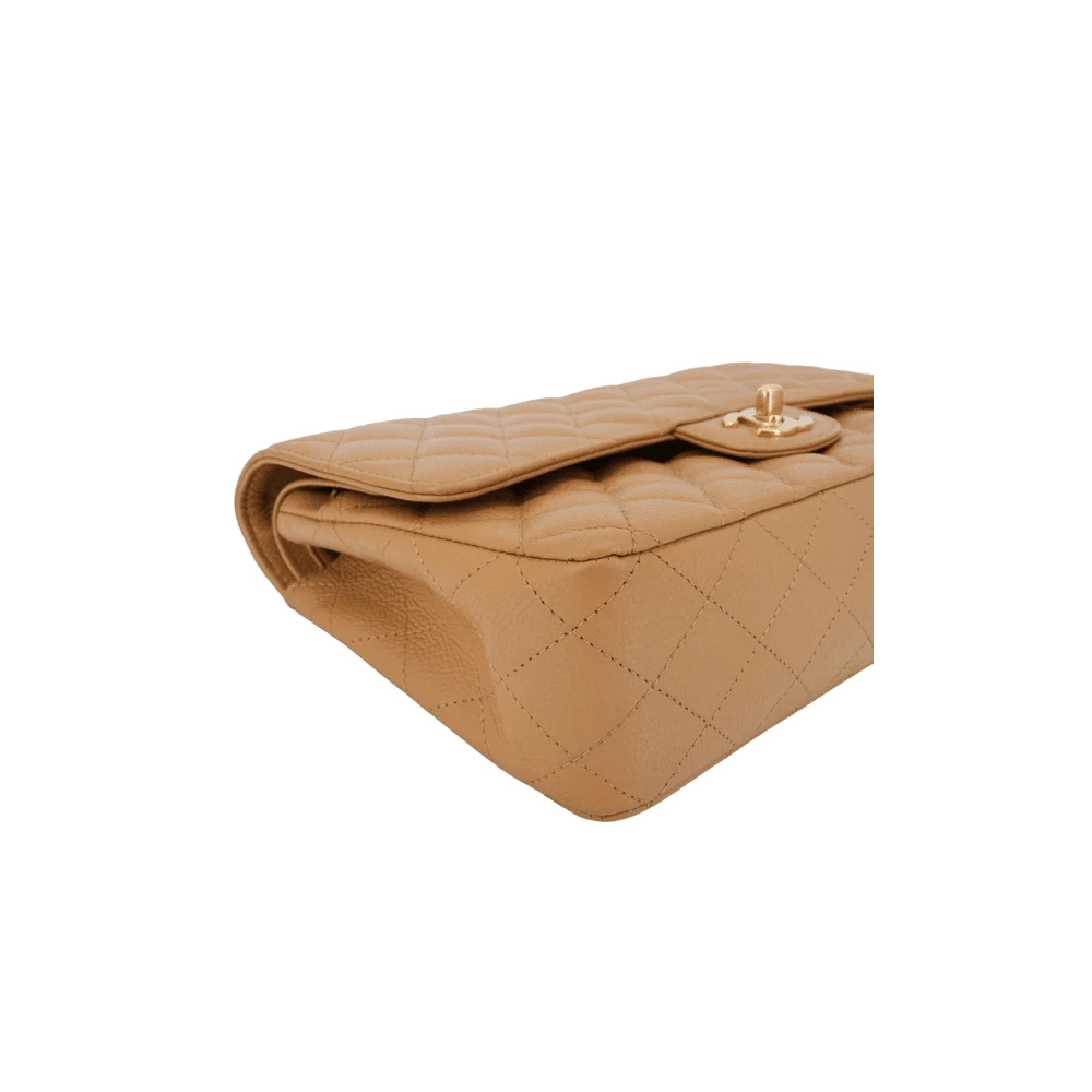 CHANEL Dark Beige Caviar Medium Classic Double Flap Bag,CHANEL,BAGS