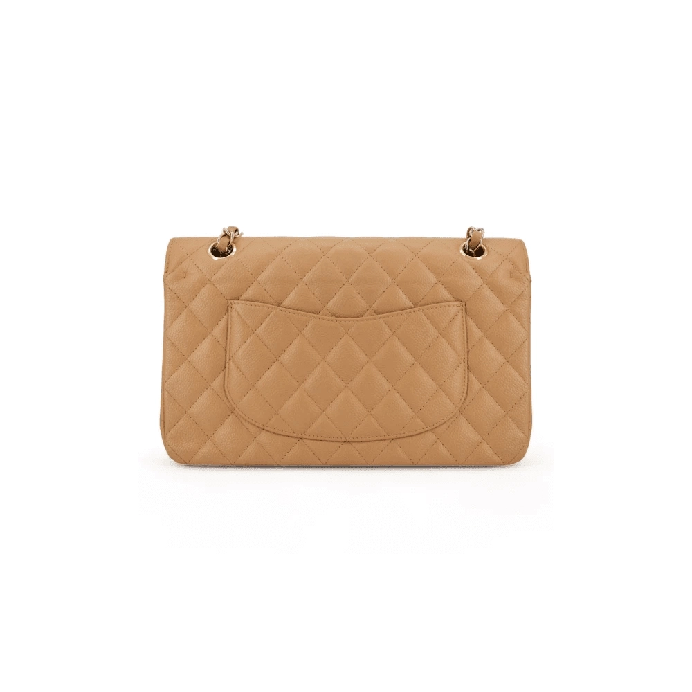CHANEL Dark Beige Caviar Medium Classic Double Flap Bag,CHANEL,BAGS