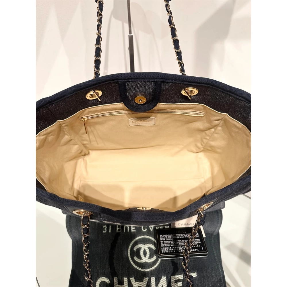 CHANEL Deauville Denim Small Tote,CHANEL,BAGS