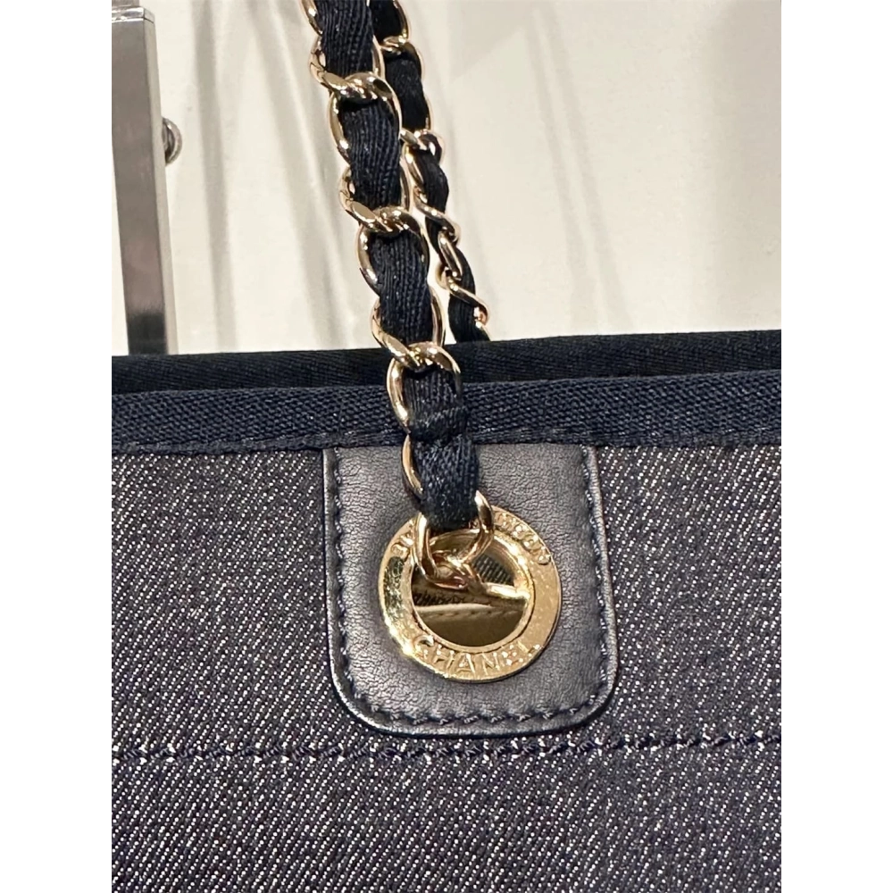 CHANEL Deauville Denim Small Tote,CHANEL,BAGS
