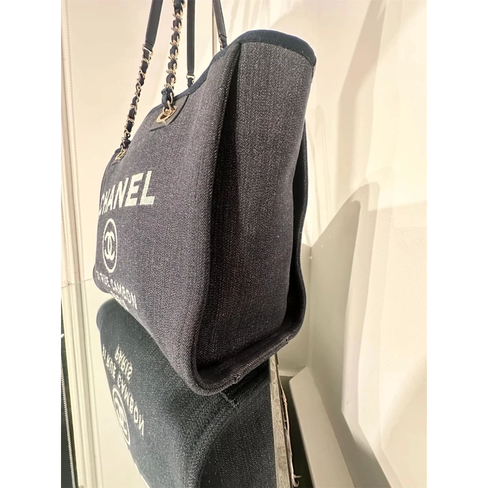 CHANEL Deauville Denim Small Tote,CHANEL,BAGS