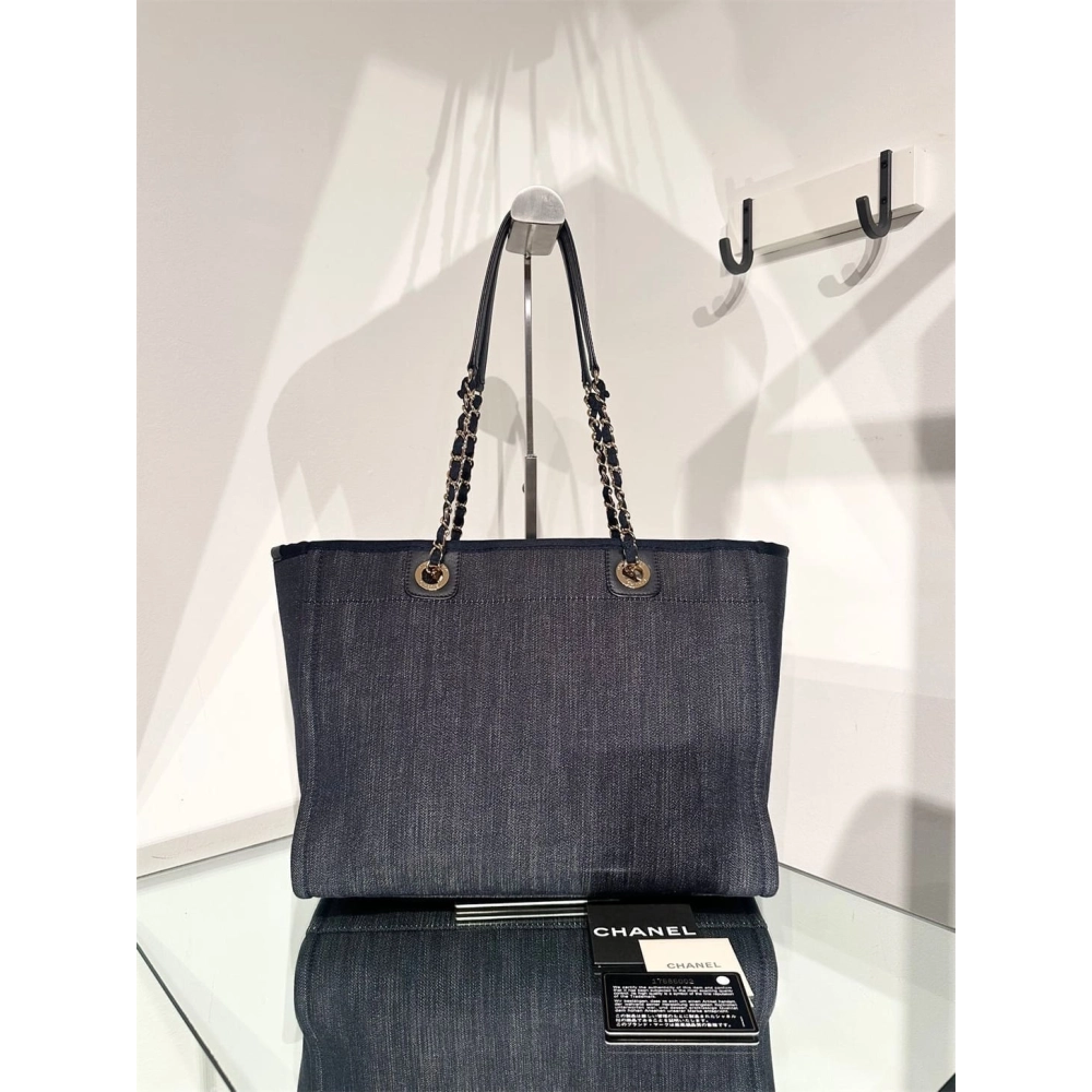 CHANEL Deauville Denim Small Tote,CHANEL,BAGS