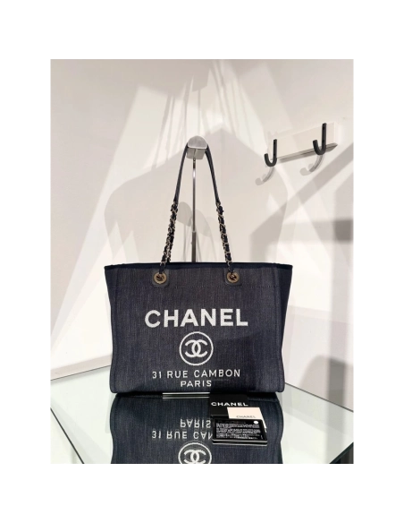 CHANEL Deauville Denim Small Tote,CHANEL,BAGS