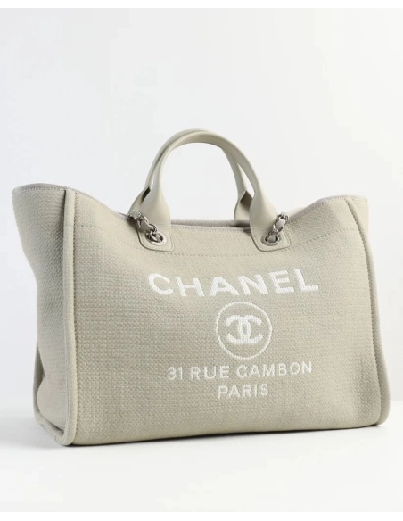 Chanel Deauville Large Gray Tote Bag,CHANEL,BAGS