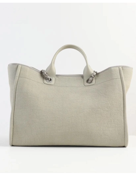 Chanel Deauville Large Gray Tote Bag,CHANEL,BAGS