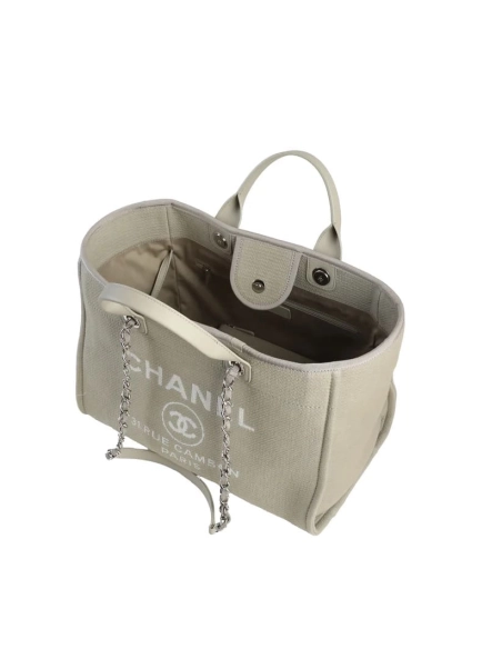 Chanel Deauville Large Gray Tote Bag,CHANEL,BAGS