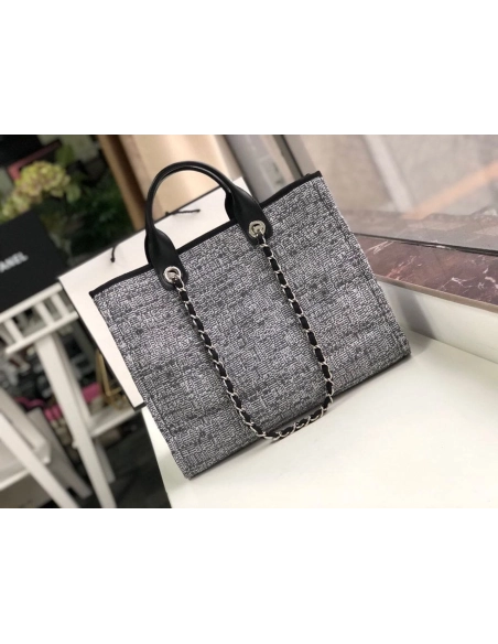 Chanel Deauville Tote Raffia Canvas Bag,CHANEL,BAGS