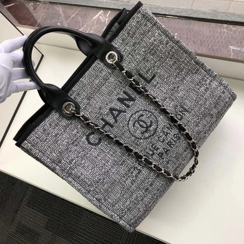 Chanel Deauville Tote Raffia Canvas Bag,CHANEL,BAGS