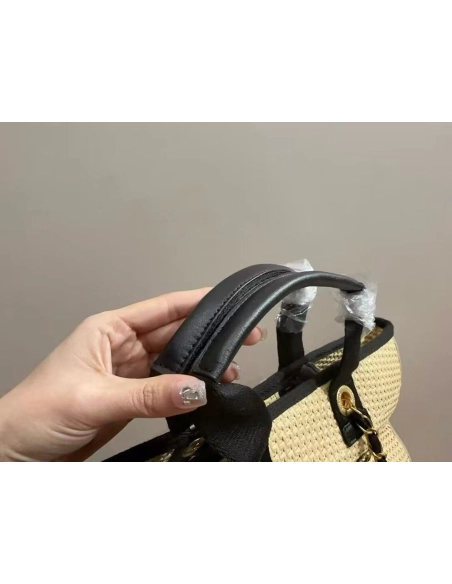 Chanel Deauville Tote Straw With Chain Detail Medium,CHANEL,BAGS