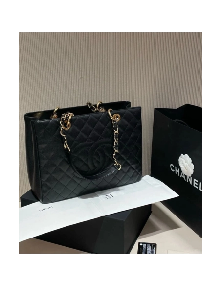 Chanel Grand Shopping Tote Caviar BLACK,CHANEL,BAGS
