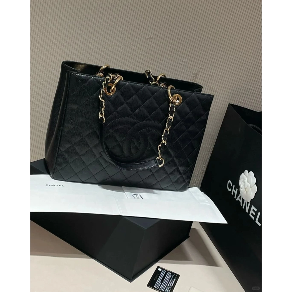 Chanel Grand Shopping Tote Caviar BLACK,CHANEL,BAGS