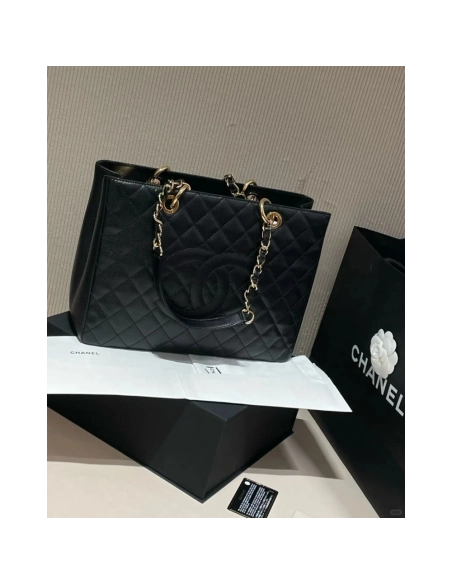 Chanel Grand Shopping Tote Caviar BLACK,CHANEL,BAGS