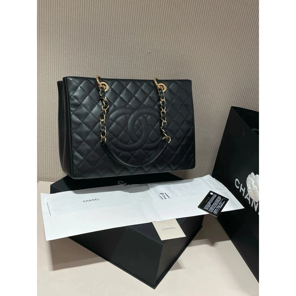 Chanel Grand Shopping Tote Caviar BLACK,CHANEL,BAGS
