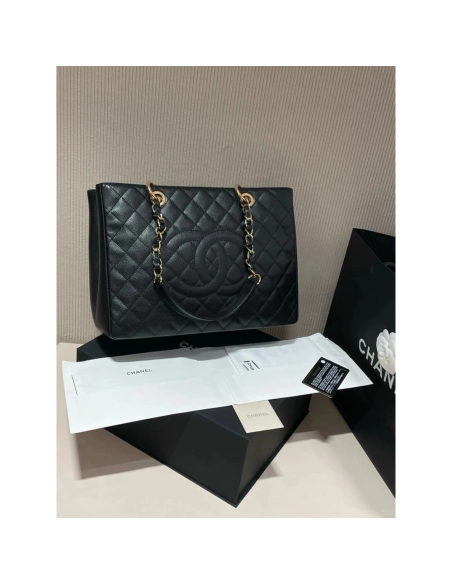 Chanel Grand Shopping Tote Caviar BLACK,CHANEL,BAGS