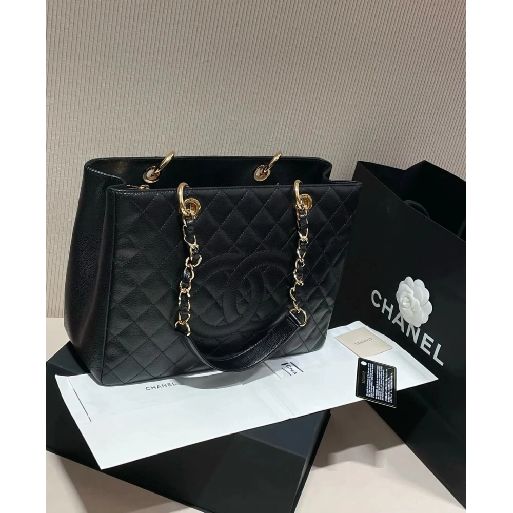 Chanel Grand Shopping Tote Caviar BLACK,CHANEL,BAGS