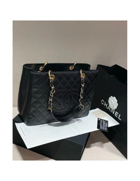 Chanel Grand Shopping Tote Caviar BLACK,CHANEL,BAGS