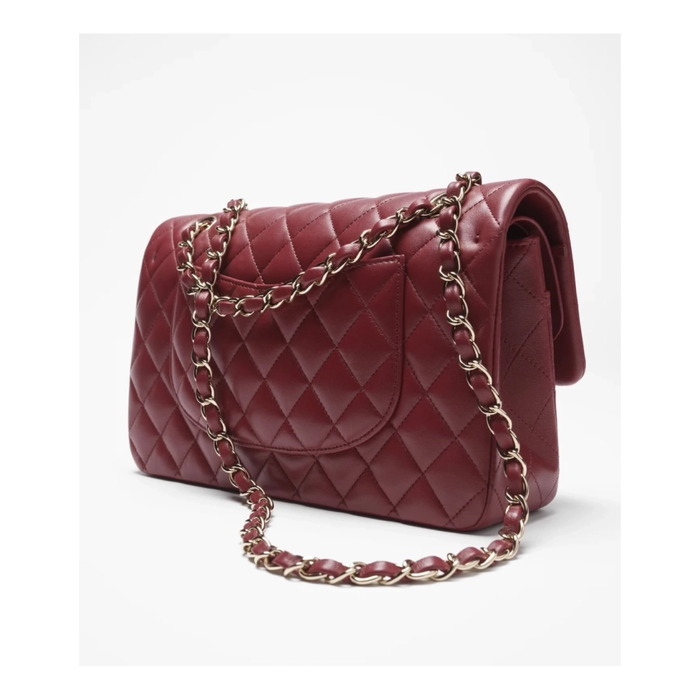 CHANEL Lambskin Gold Tone Metal Wine Red,CHANEL,BAGS