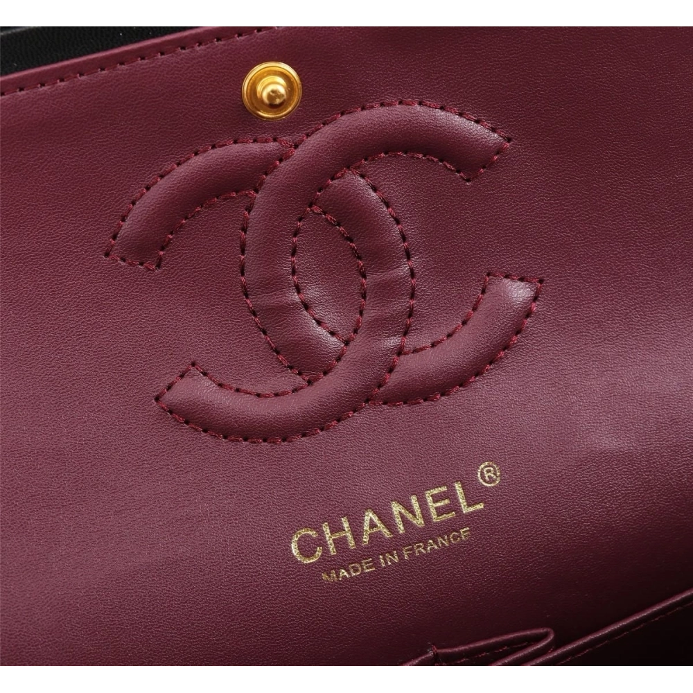 Chanel Lambskin Quilted Medium Rue Cambon Charms Double Flap Black,CHANEL,BAGS