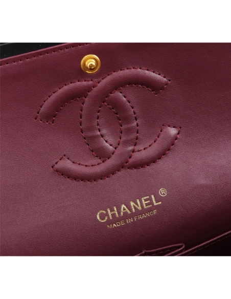 Chanel Lambskin Quilted Medium Rue Cambon Charms Double Flap Black,CHANEL,BAGS