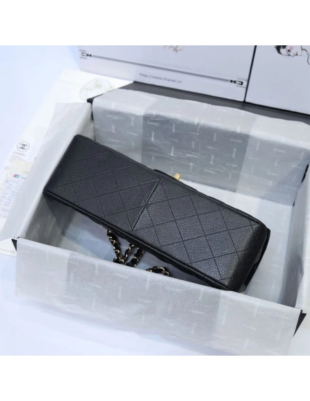 CHANEL LARGE CLASSIC HANDBAG Grained Calfskin Gold Metal,CHANEL,BAGS