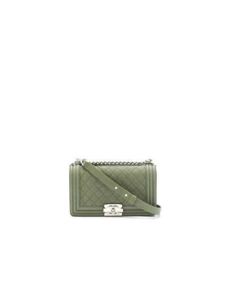CHANEL MEDIUM BOY BAG CAVIAR LIGHT GREEN,CHANEL,BAGS