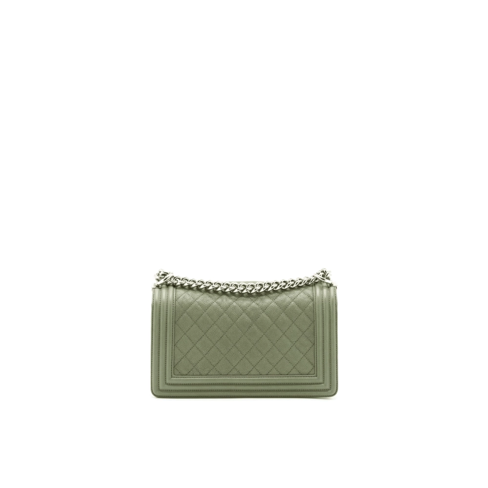 CHANEL MEDIUM BOY BAG CAVIAR LIGHT GREEN,CHANEL,BAGS