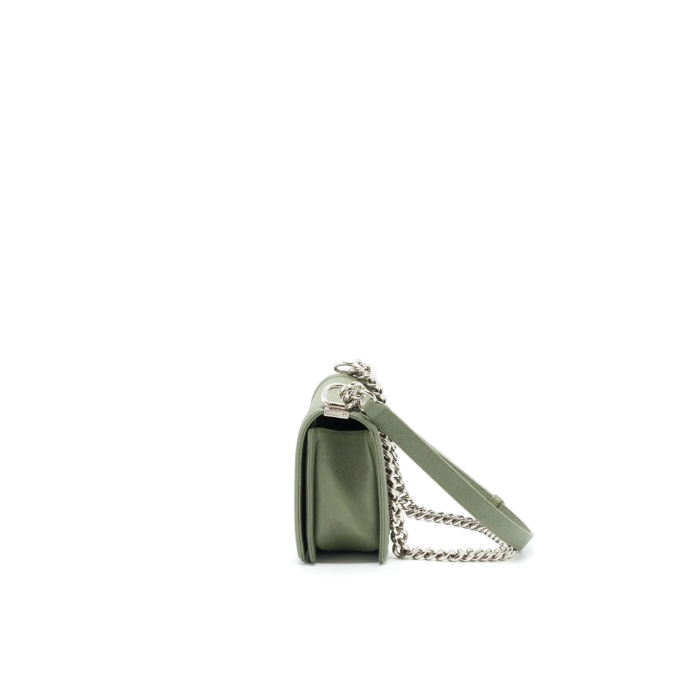 CHANEL MEDIUM BOY BAG CAVIAR LIGHT GREEN,CHANEL,BAGS