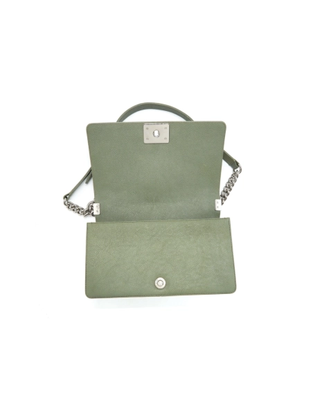 CHANEL MEDIUM BOY BAG CAVIAR LIGHT GREEN,CHANEL,BAGS