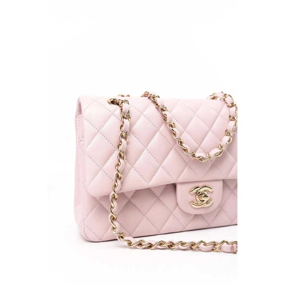 Chanel Medium Classic Double Flap Light Pink Caviar Light Gold Hardware,CHANEL,BAGS