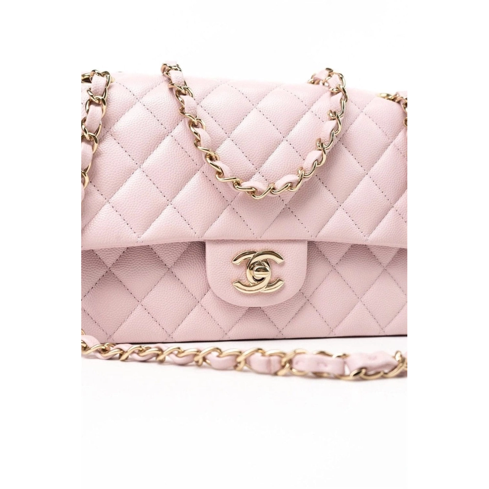 Chanel Medium Classic Double Flap Light Pink Caviar Light Gold Hardware,CHANEL,BAGS